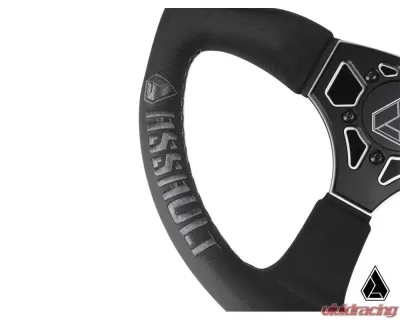 Assault Industries Anthracite/Spec Ops 350R Leather UTV Steering Wheel - SW-U-350RL-28