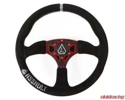 Assault Industries Red 350R Suede UTV Steering Wheel - SW-U-350RS-03