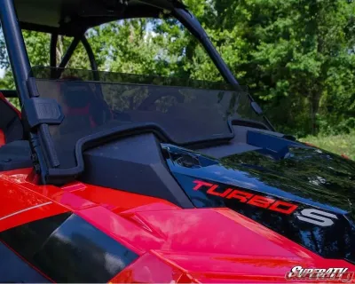 SuperATV Clear Standard Polycarbonate Half Windshield Polaris RZR XP Turbo S 2018+ - HWS-P-RZRXPTS-75