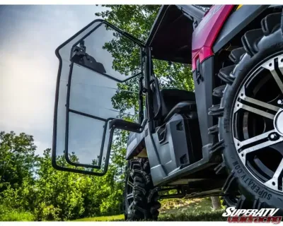 SuperATV Scratch Resistant Cab Enclosure 2-Door Polaris Ranger Mid Size 2015+ - DOOR-P-RAN-MID-001-72