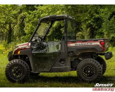SuperATV Scratch Resistant Convertible Cab Enclosure 2-Doors Polaris Ranger XP 1000 2018+ - DOOR-P-RAN1K-001-72