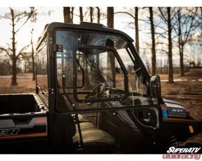SuperATV Scratch Resistant Convertible Cab Enclosure 2-Doors Polaris Ranger XP 1000 2018+ - DOOR-P-RAN1K-001-72
