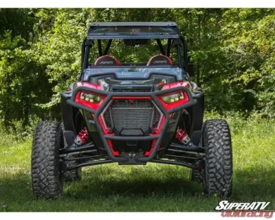 SuperATV Black Front Bumper Polaris RZR XP Turbo S 2018+ - FBG-P-RZRXPTS-00