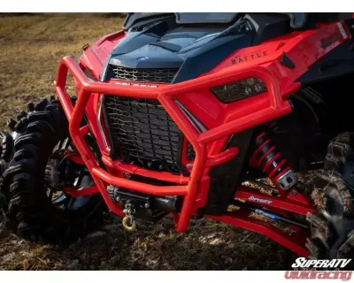 SuperATV Red Front Bumper Polaris RZR XP Turbo S 2018+ - FBG-P-RZRXPTS-03