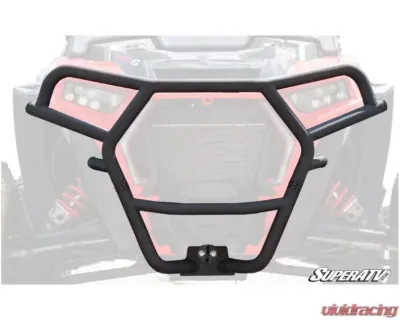SuperATV 3500 Lb. Black Front Bumper Polaris RZR XP Turbo S 2018+ - FBG-P-RZRXPTS-WM-35-00