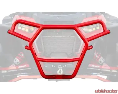 SuperATV 3500 Lb. Red Front Bumper Polaris RZR XP Turbo S 2018+ - FBG-P-RZRXPTS-WM-35-03