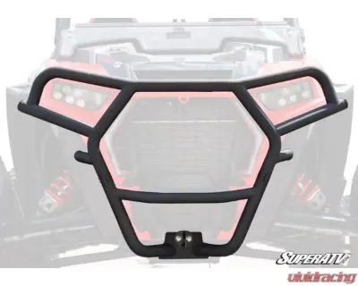 SuperATV 4500 Lb. Black Front Bumper Polaris RZR XP Turbo S 2018+ - FBG-P-RZRXPTS-WM-45-00