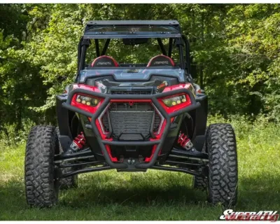 SuperATV 4500 Lb. Black Front Bumper Polaris RZR XP Turbo S 2018+ - FBG-P-RZRXPTS-WM-45-00