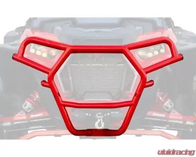 SuperATV 4500 Lb. Red Front Bumper Polaris RZR XP Turbo S 2018+ - FBG-P-RZRXPTS-WM-45-03