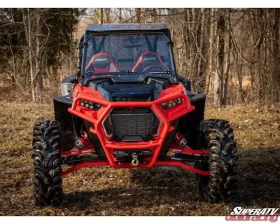 SuperATV 4500 Lb. Red Front Bumper Polaris RZR XP Turbo S 2018+ - FBG-P-RZRXPTS-WM-45-03