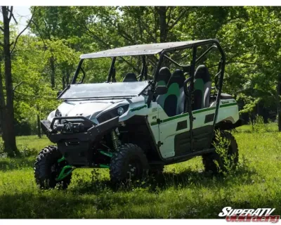 SuperATV Scratch Resistant Flip Down Windshield Kawasaki Teryx 2016+ - FDWS-K-TRX4-70