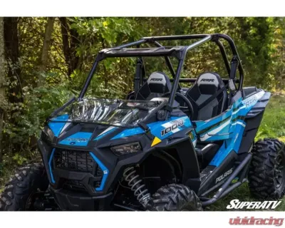 SuperATV Clear Scratch Resistant Flip Down Windshield Polaris RZR XP 1000 2014+ - FDWS-P-RZR1K-002-70