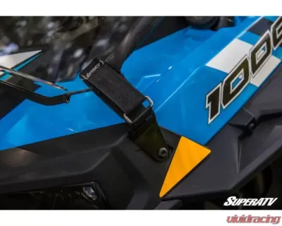 SuperATV Clear Scratch Resistant Flip Down Windshield Polaris RZR XP 1000 2014+ - FDWS-P-RZR1K-002-70