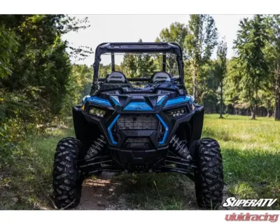 SuperATV Clear Scratch Resistant Flip Down Windshield Polaris RZR XP 1000 2014+ - FDWS-P-RZR1K-002-70