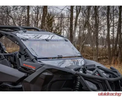 SuperATV Standard Polycarbonate Flip Windshield Can-AM Maverick X3 2018+ - FWS-CA-X3-75