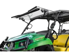 SuperATV Scratch Resistant Flip Windshield John Deere Gator XUV550 2012-2016