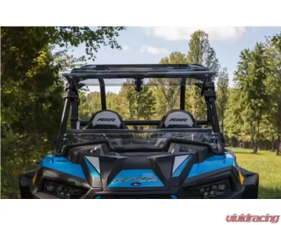 SuperATV Clear Polycarbonate Scratch Resistant Flip Windshield w/o Ride Command Polaris RZR XP 1000 2019+ - FWS-P-RZR1K-002-70