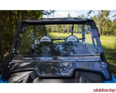 SuperATV Clear Polycarbonate Scratch Resistant Flip Windshield w/o Ride Command Polaris RZR XP 1000 2019+ - FWS-P-RZR1K-002-70