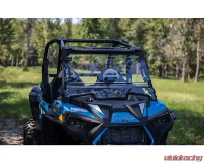 SuperATV Clear Polycarbonate Scratch Resistant Flip Windshield w/o Ride Command Polaris RZR XP 1000 2019+ - FWS-P-RZR1K-002-70