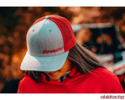 SuperATV Grey and Red Trucker Hat - HAT-14