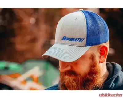 SuperATV Grey and Blue Trucker Hat - HAT-15