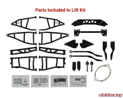 SuperATV 7-10" Red Lift Kit w/ Piggyback Shocks & X300 Axles Polaris RZR 900 2015-2020 - LK-P-RZR900-HC-SBJ-7-10-PS-R3-03