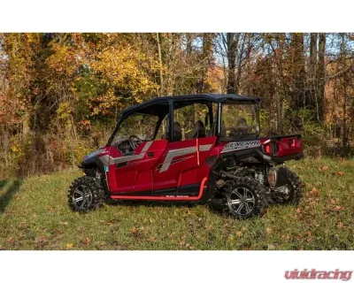 SuperATV Wrinkle Black Heavy Duty Nerf Bars Polaris General 4 2017+ - NB-P-GEN4-001-00