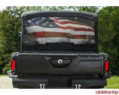 SuperATV American Flag Print Scratch Resistant Rear Windshield Cam-AM Defender 2016+ - RWS-CA-DEFXMR-70A