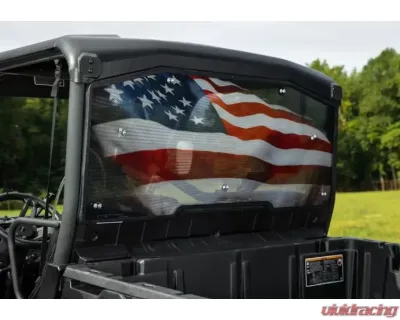 SuperATV American Flag Print Scratch Resistant Rear Windshield Cam-AM Defender 2016+ - RWS-CA-DEFXMR-70A