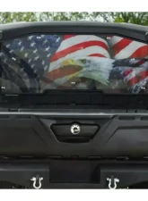 SuperATV American Flag & Eagle Print Scratch Resistant Rear Windshield Cam-AM Defender 2016+                                     - RWS-CA-DEFXMR-70D - Image 4