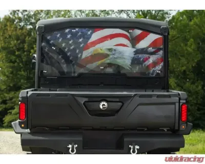 SuperATV American Flag & Eagle Print Scratch Resistant Rear Windshield Cam-AM Defender 2016+ - RWS-CA-DEFXMR-70D