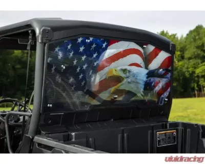 SuperATV American Flag & Eagle Print Scratch Resistant Rear Windshield Cam-AM Defender 2016+ - RWS-CA-DEFXMR-70D
