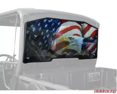 SuperATV American Flag & Eagle Print Scratch Resistant Rear Windshield Cam-AM Defender 2016+ - RWS-CA-DEFXMR-70D