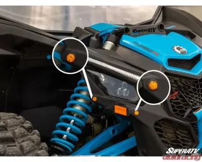 SuperATV Plug and Play Turn Signal Kit Steering Column and Attached Horn Can-Am Maverick X3 2017+ - TSK-CA-X3-003