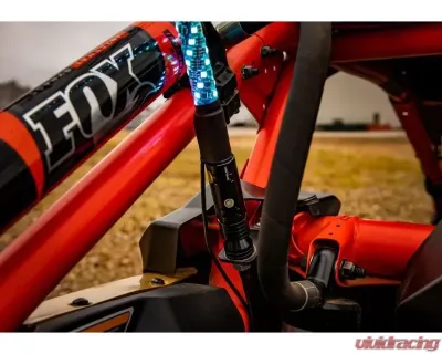 SuperATV 5 Foot RGB Led Whip Lights w/ 1.875 Inches Horizontal Brackets - WL-5-001-008-H