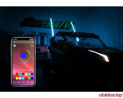 SuperATV 5 Foot RGB Led Whip Lights w/o Brackets - WL-5-001