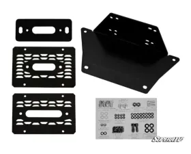 SuperATV Winch Mounting Plate w/o Winch Polaris Ranger XP 570 2015-2016