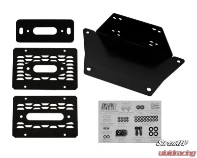 SuperATV Winch Mounting Plate w/o Winch Polaris Ranger XP 570 2015-2016 - WM-P-RAN900-13-001-00