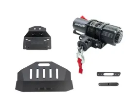 SuperATV Winch Mount for Stock Bumper w/ 3500 Lb. Winch Polaris RZR XP Turbo S 2018+