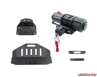 SuperATV Winch Mount for Stock Bumper w/ 3500 Lb. Winch Polaris RZR XP Turbo S 2018+ - WM-P-RZRXPTS-001-3500