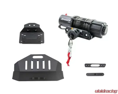 SuperATV Winch Mount for Stock Bumper w/ 4500 Lb. Winch Polaris RZR XP Turbo S 2018+ - WM-P-RZRXPTS-001-4500