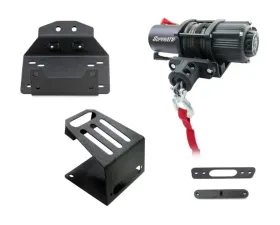 SuperATV Winch Mount for SuperATV Bumper w/ 3500 Lb. Winch Polaris RZR XP Turbo S 2018+