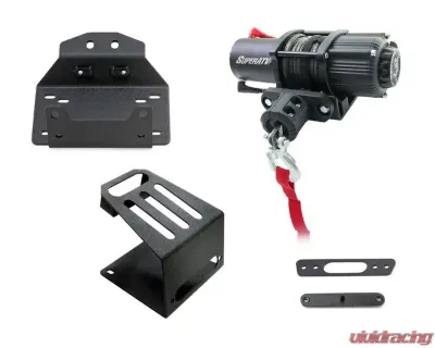SuperATV Winch Mount for SuperATV Bumper w/ 3500 Lb. Winch Polaris RZR XP Turbo S 2018+ - WM-P-RZRXPTS-002-3500