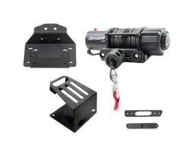 SuperATV Winch Mount for No Bumper w/ 4500 Lb. Winch Polaris RZR XP Turbo S 2018+