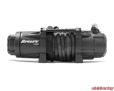 SuperATV 12,000 LB. Winch w/o 2 Receiver Winch Mount Plate (With Wireless Remote & Synthetic Rope) - WN-12000