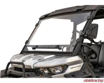 SuperATV Flip-Up Vent Panel Scratch Resistant Vented Full Windshield Can-Am Defender 2016+ - WS-CA-DEF-V-001-70