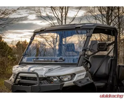 SuperATV Flip-Up Vent Panel Scratch Resistant Vented Full Windshield Can-Am Defender 2016+ - WS-CA-DEF-V-001-70