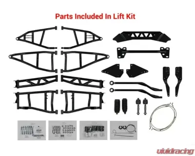 SuperATV 7-10" Black Lift Kit w/ Rhino 2.0 Axles & Remote Reservoir Shocks Polaris General 2016-2018 - LK-P-RZR900S-HC-SBJ-7-10-RR-R2-02