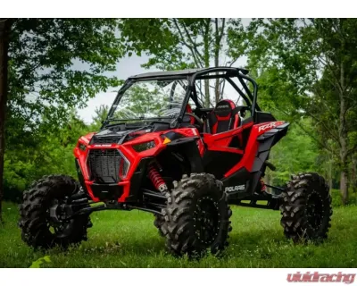 SuperATV Single 4" Billet Portal Gear Lift w/ 15% Gear Reduction & Frame Stiffener Polaris RZR XP Turbo S 2 Seater 2018-2021 - PGH-1-75-151-B-FS