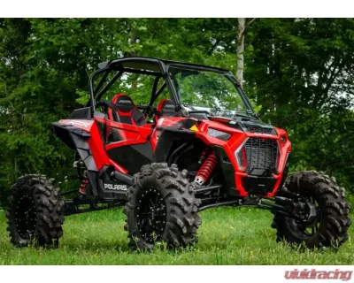 SuperATV Single 4" Billet Portal Gear Lift w/ 15% Gear Reduction & Frame Stiffener Polaris RZR XP Turbo S 2 Seater 2018-2021 - PGH-1-75-151-B-FS